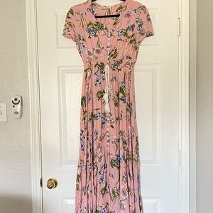 Long flowy pink dress